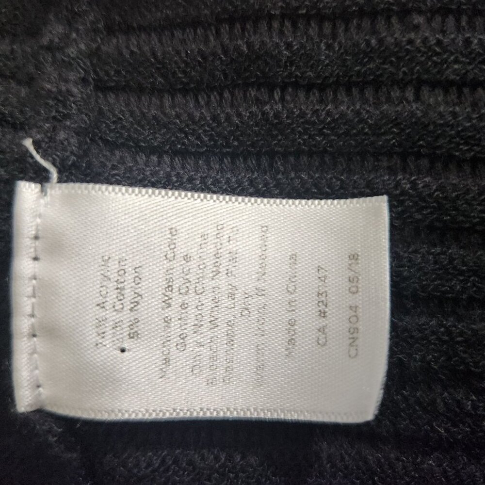 Talbots Black Ribbed Open Cardigan Sweater L - Picture 5 of 10
